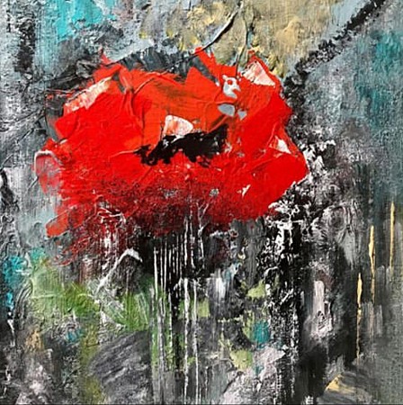 Flower poppy geschilderd door Diney Berg